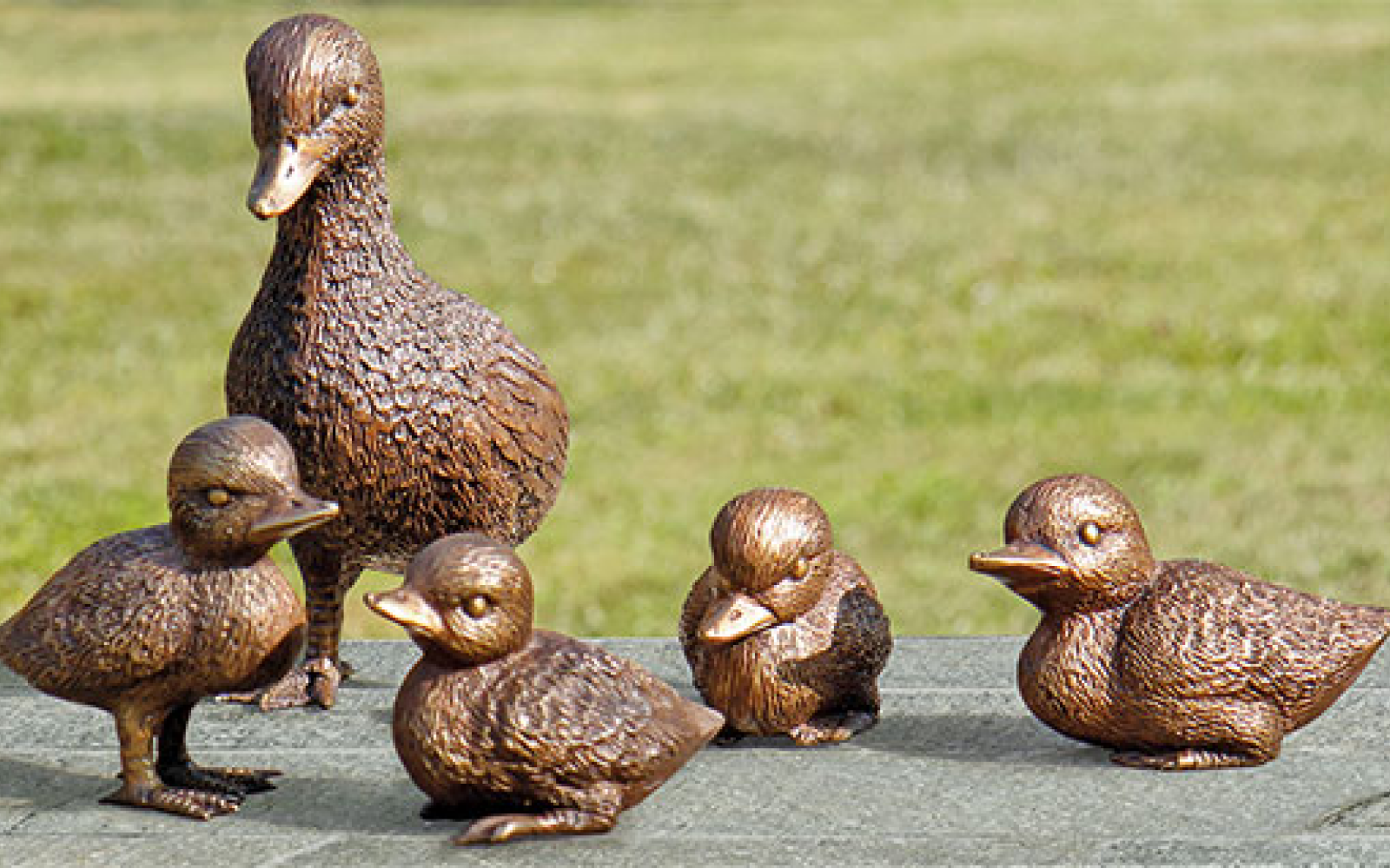 Tuinbeeldenset Familie Eend Brons De Nushop