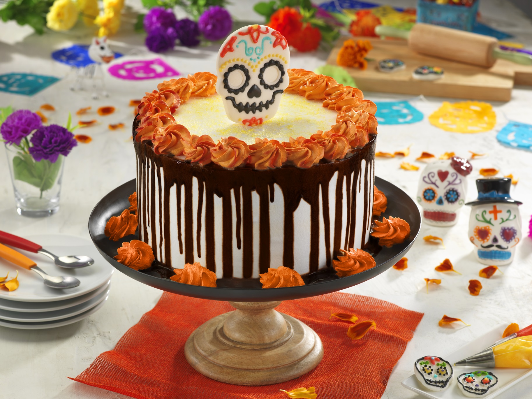 Totenkopf-Kuchen für den Día de Muertos