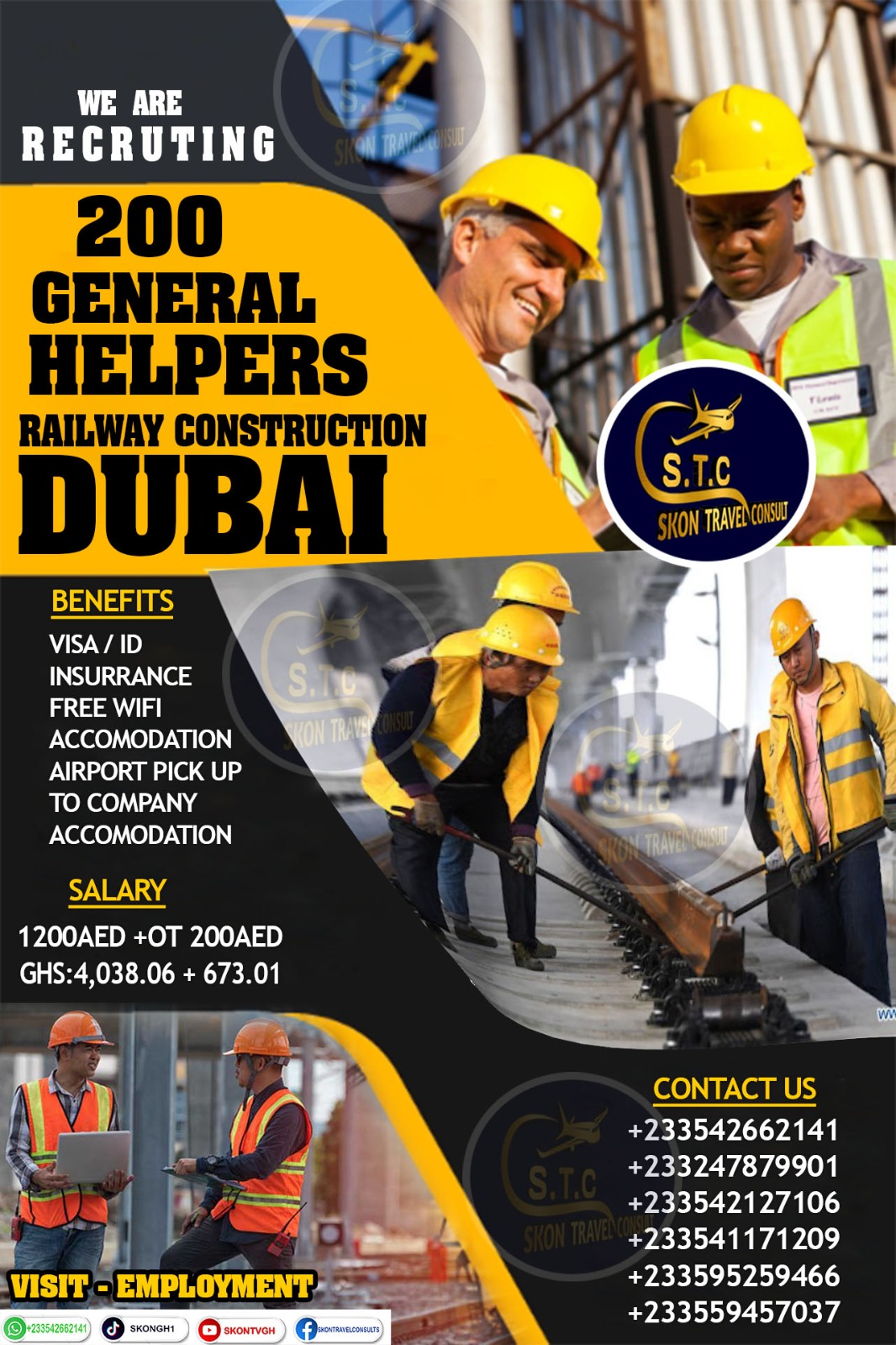 200 General Helpers needed in DUBAI