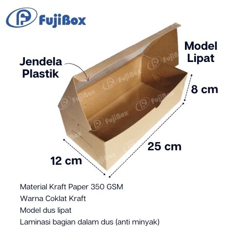 FUJIBOX KRAFT | BROWN KRAFT 12 x 25 x 8 | DUS ANTI MINYAK