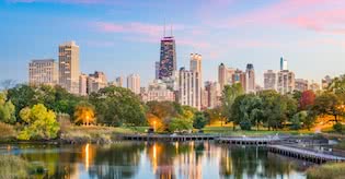 Skyline view of downtown Chicago Illinois