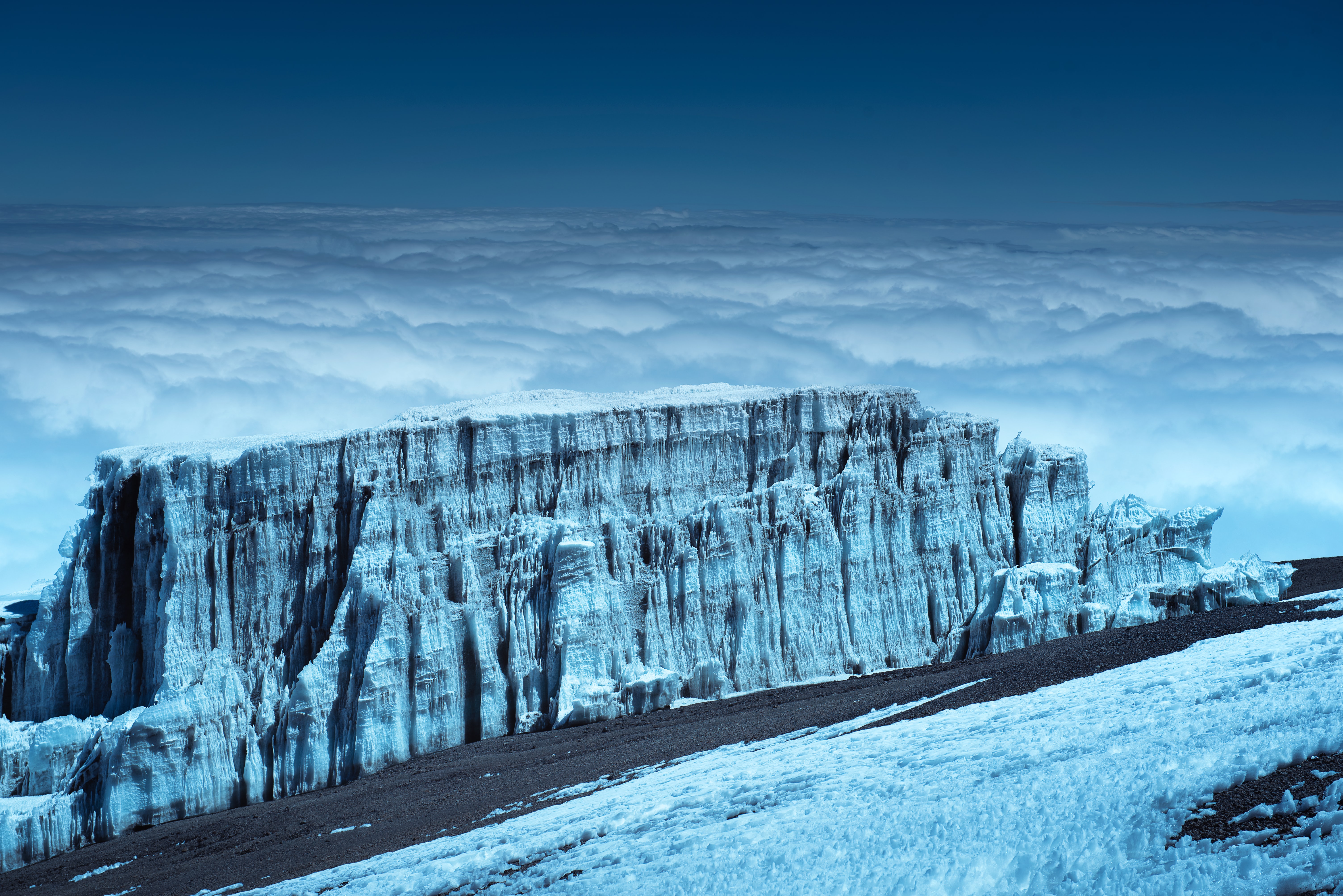 Glacier on top of Mount Kilimanjaro