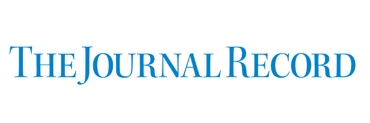 Wide-The Journal Record Logo in blue and white