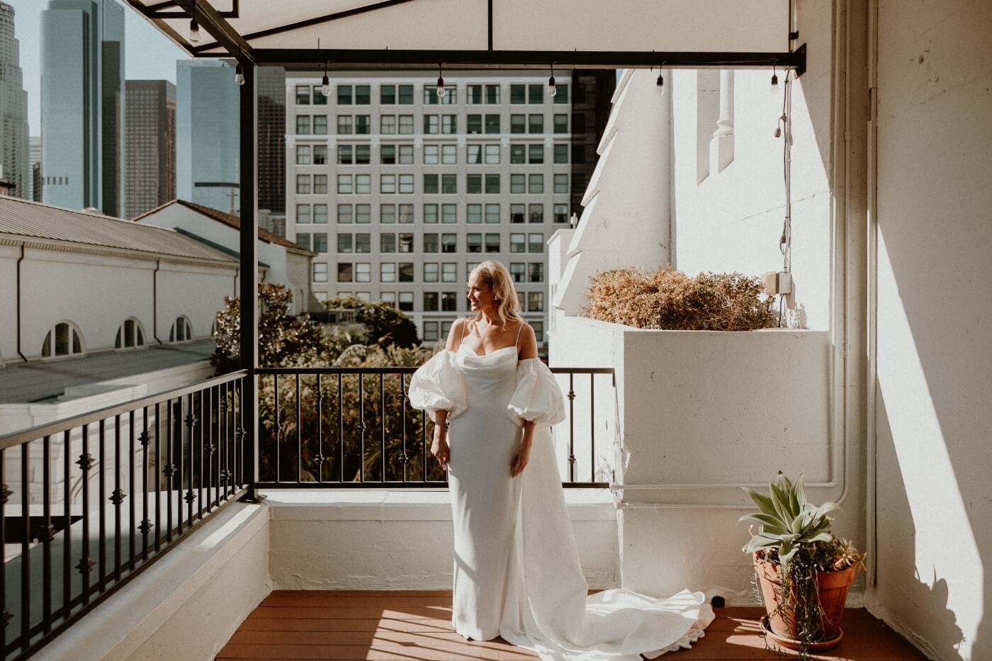 bride on balcony