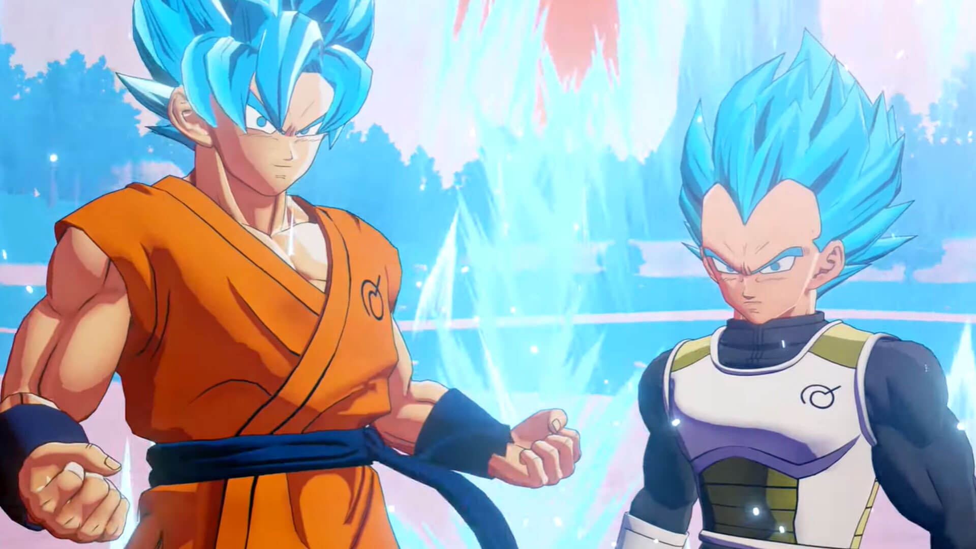 Goku e Vegeta como Super Sayayin Azul 