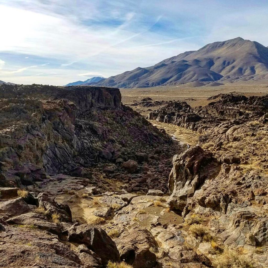 Fossil Falls is a spectacular geological area located on Highway 395 in California.