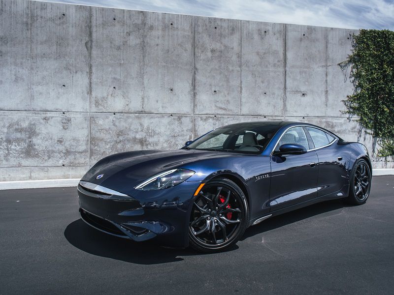 2020 Karma Revero GT Blue Front Three Quarter ・  Photo by Karma Automotive