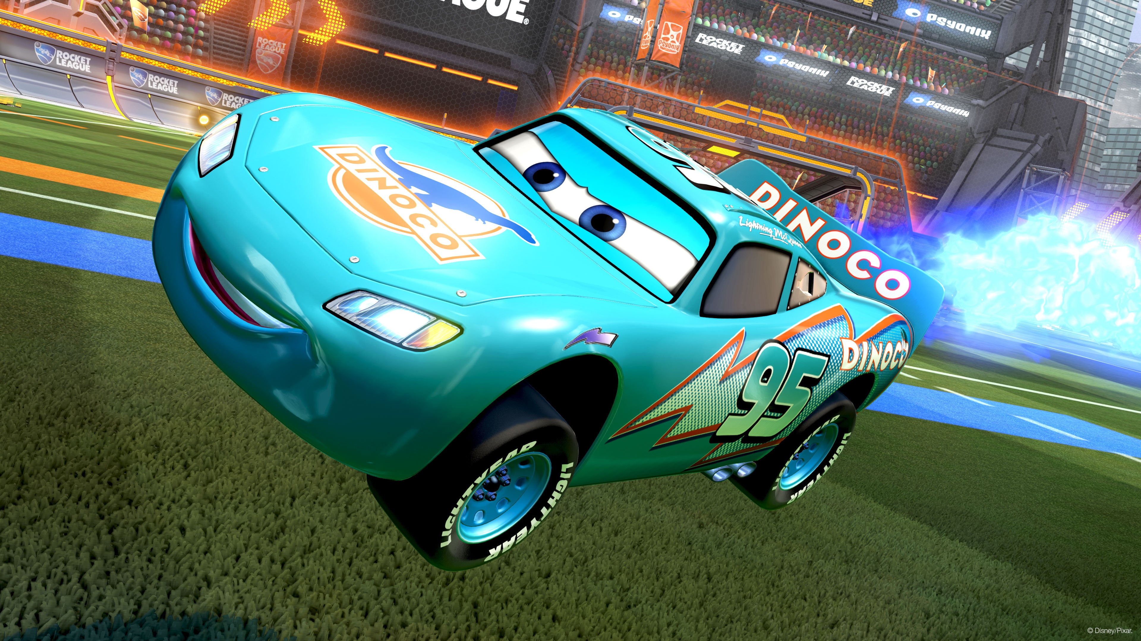 The Lightning McQueen Car Body and Other Cosmetics Hit the Soccar Pitch in Rocket  League