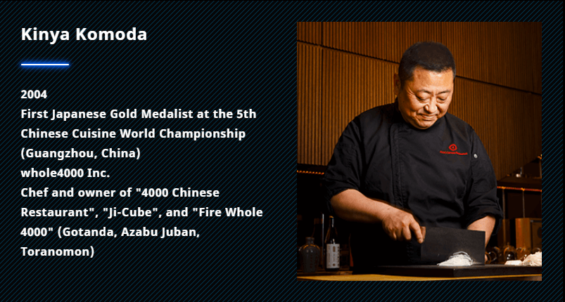 Kinya Komoda 2004 5th World Chinese Cuisine World Championships, will take the stage in KAKAROT COOKING.