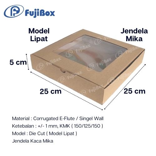 FUJIBOX DUS KARTON | CB KACA 25 x 25 x 5 | KARDUS JENDELA MIKA