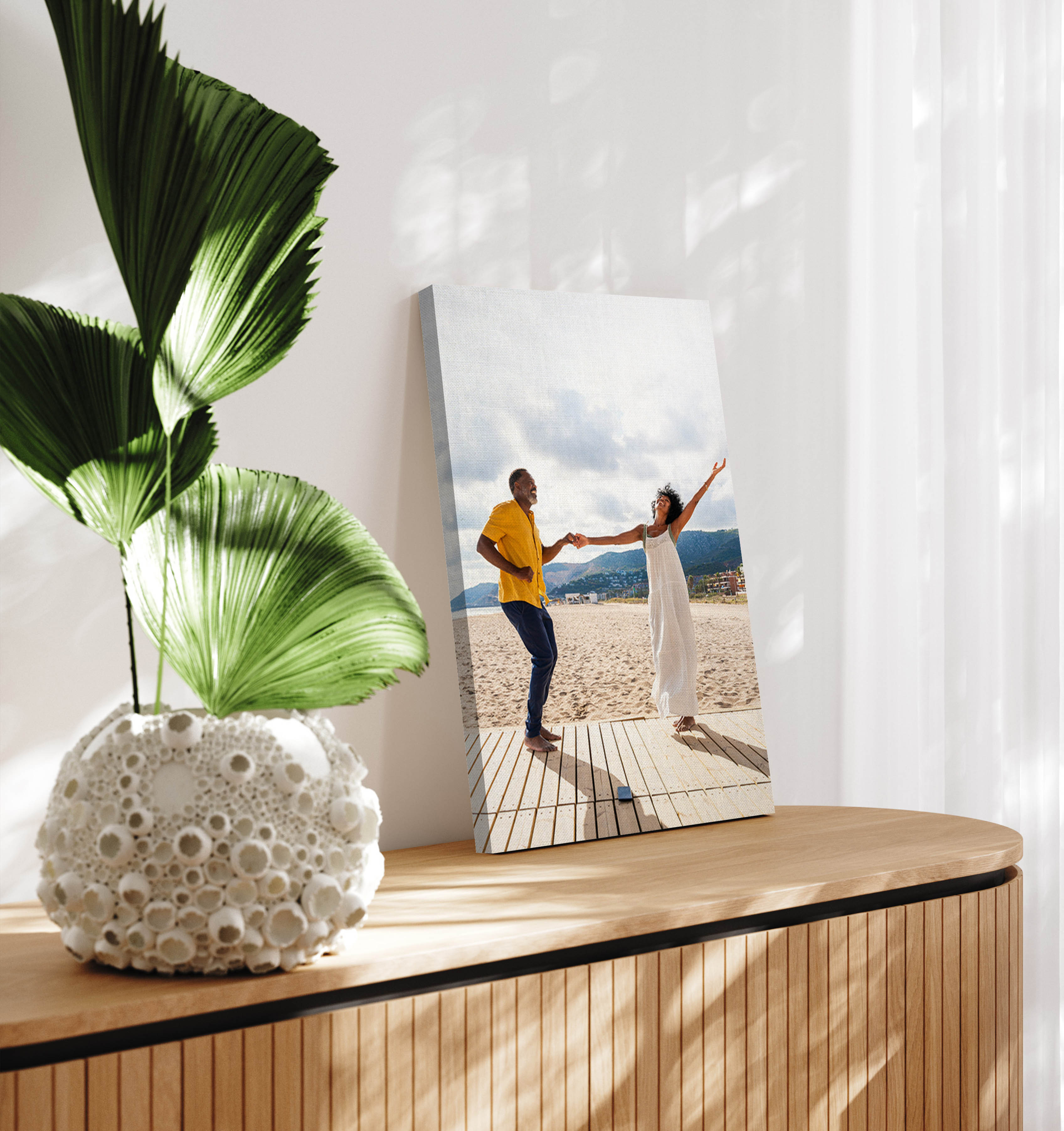 canvas print of a couple on a beach