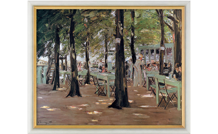 Schilderij'Restaurant De Oude Vink in Leiden'(1905), ingelijst