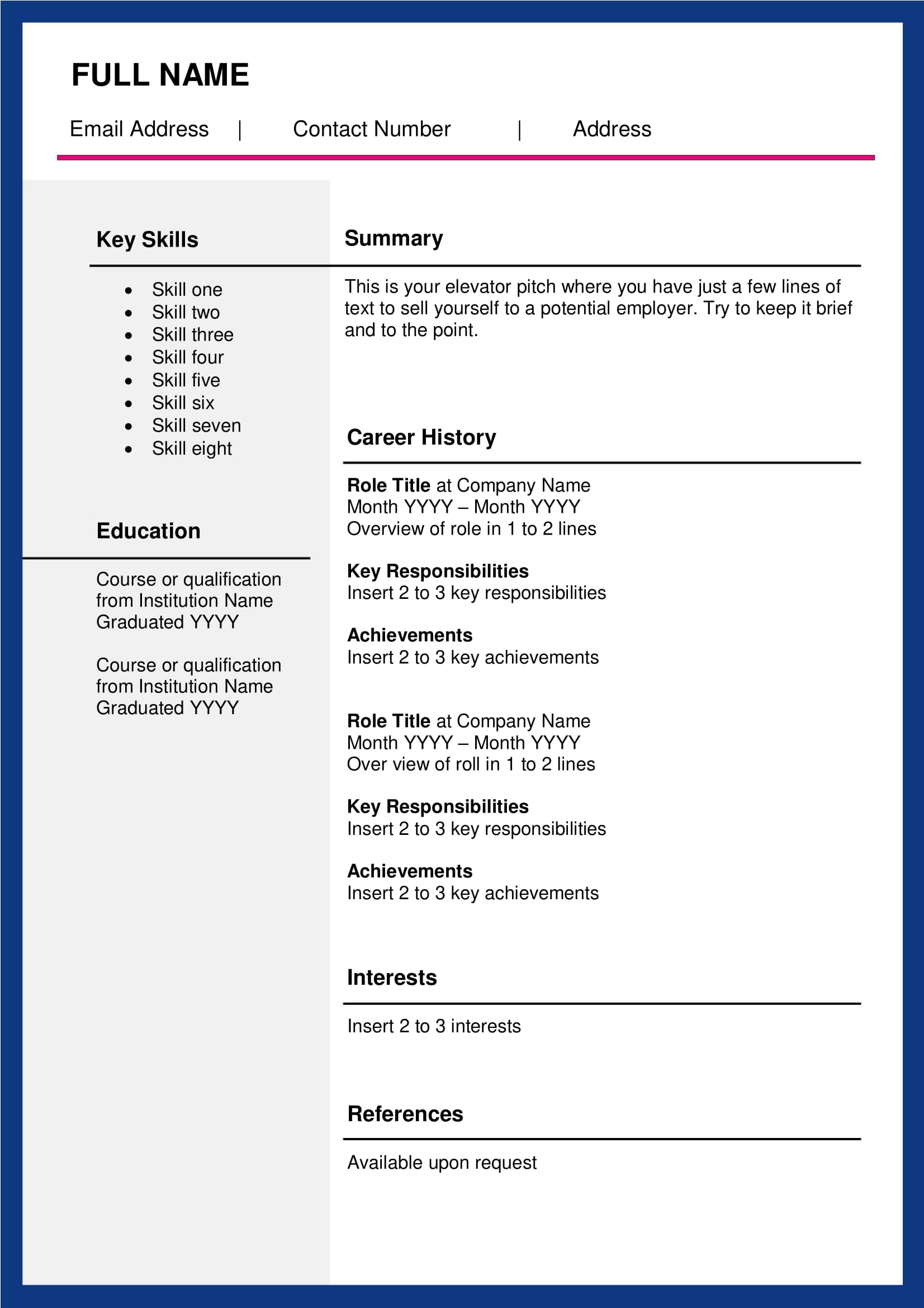 Free Resume Templates That Will Make You Stand Out JobStreet Malaysia