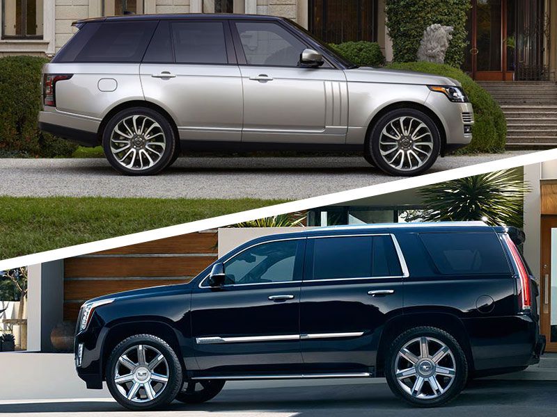 2017 Land Rover Range Rover vs 2017 Cadillac Escalade exterior profile ・  Photo by Land Rover / Cadillac