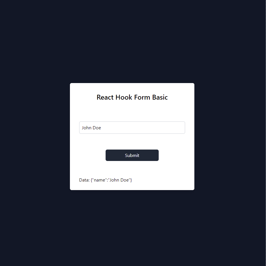 React Hook Basic Form