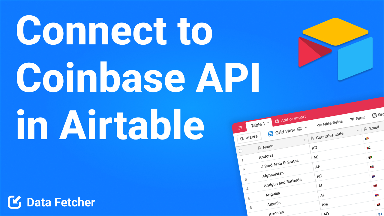 Connect airtable to the coinbase api without code