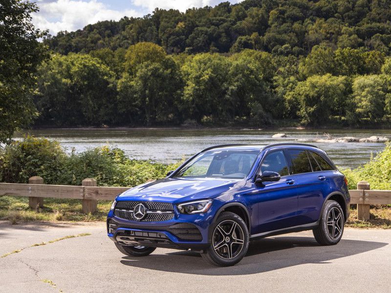 2020 Mercedes Benz GLC 300 4MATIC SUV blue parked ・  Photo by Mercedes-Benz 