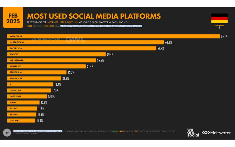 Social Media Nutzung Deutschland 2025 - Meisgentutze Plattformen.png