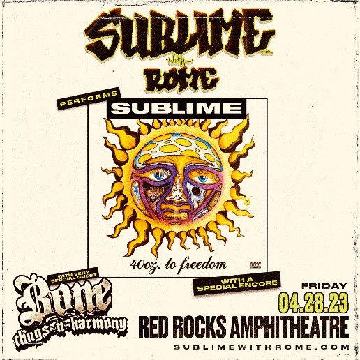 Sublime with Rome Shuttle To Red Rocks April 28, 2023 CID Colorado