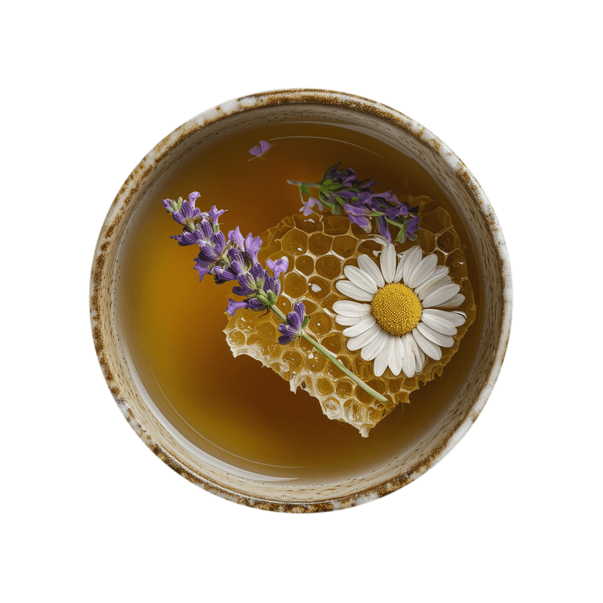 Tea cup of Honey Lavender Stress Relief