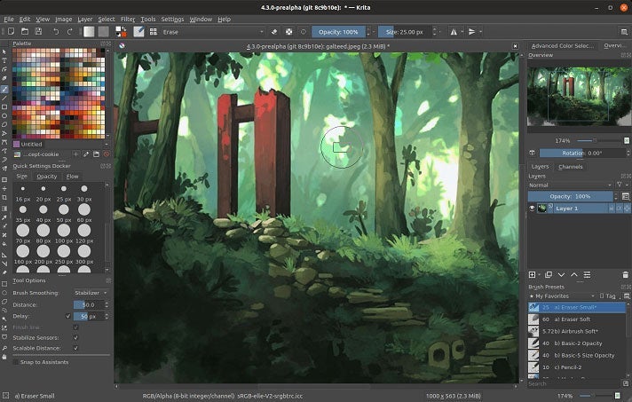 User interface screenshot of the image editing software Krita