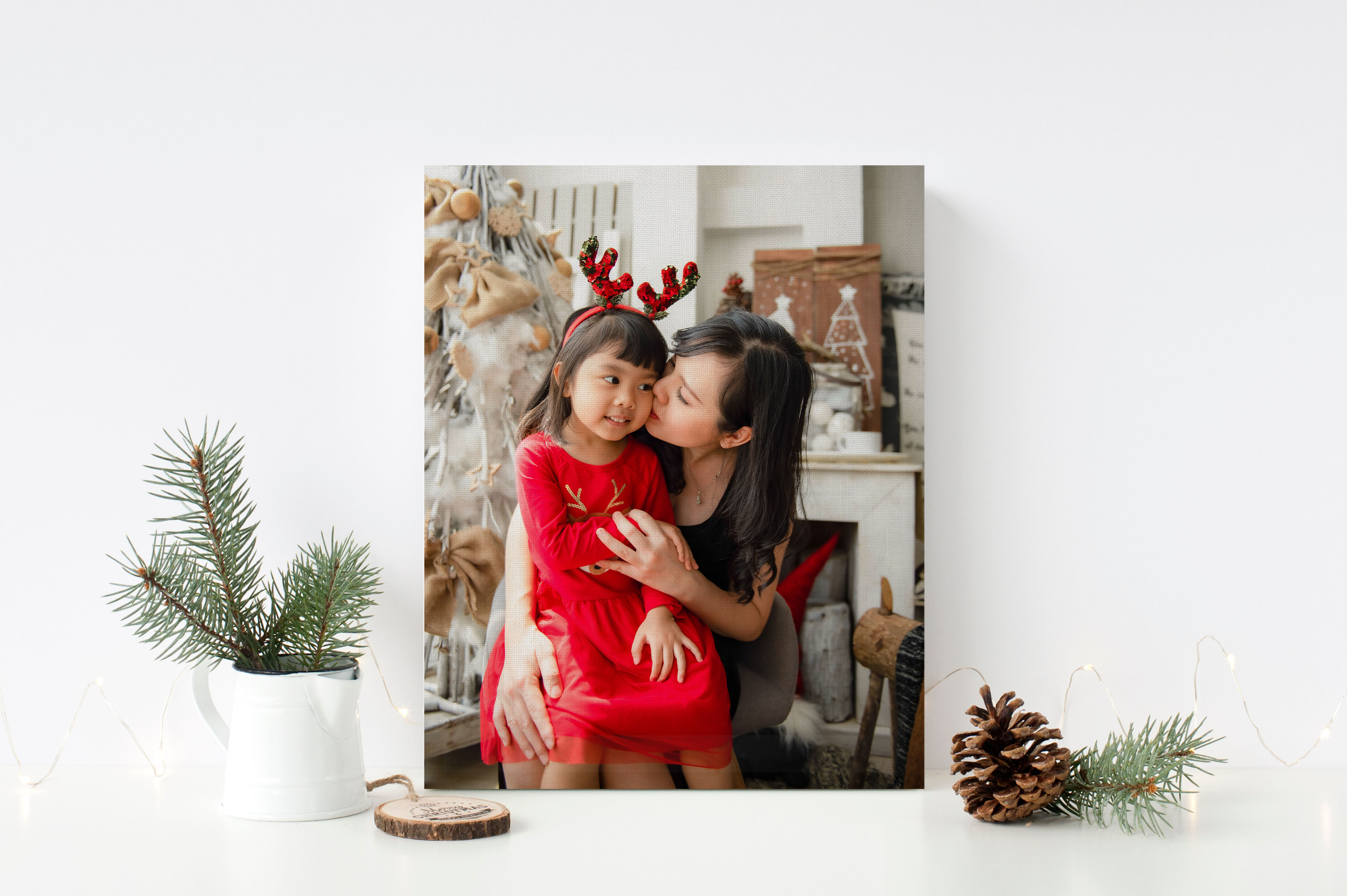 Canvas print of mother and daughter