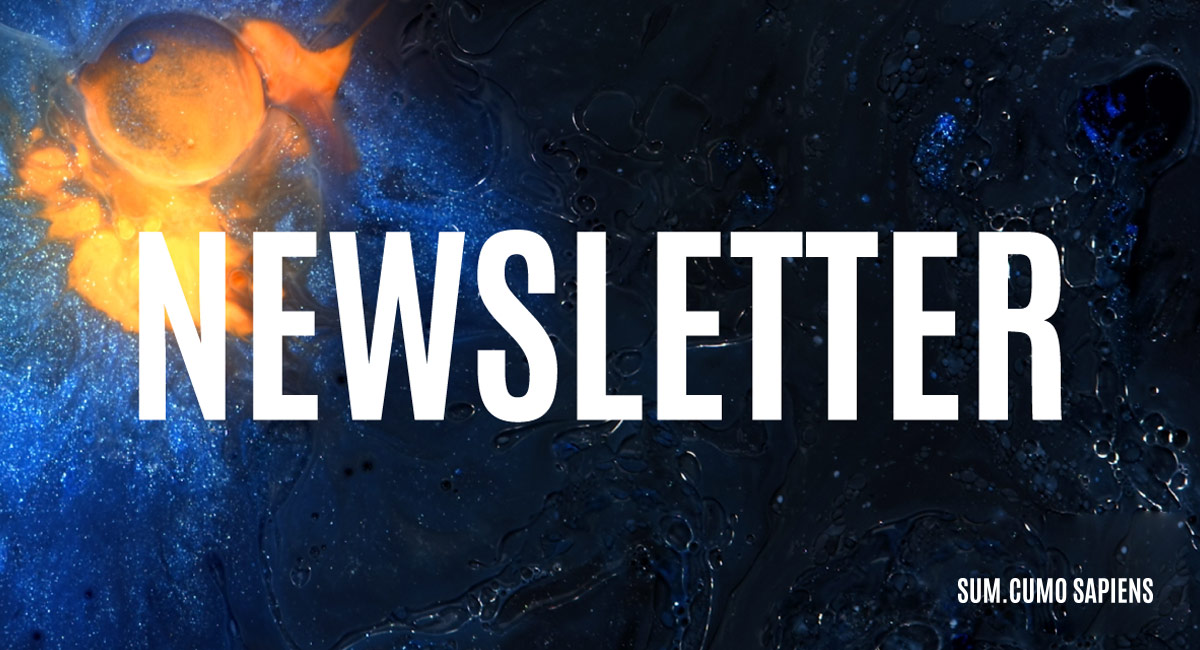 Das Wort NEWSLETTER auf einem psychedelischen Hintergrund