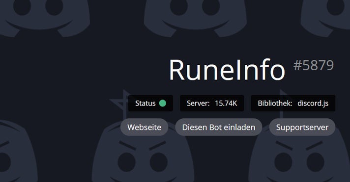 Screenshot of the installation process of the RuneInfo Discord bot