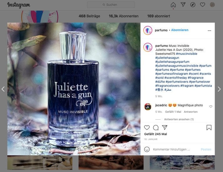 Wichtiger Community-Content seit den Anfängen von Parfumo: aufwendige Parfüm-Stills, mit denen auch der Instagram-Kanal gefüllt wird 