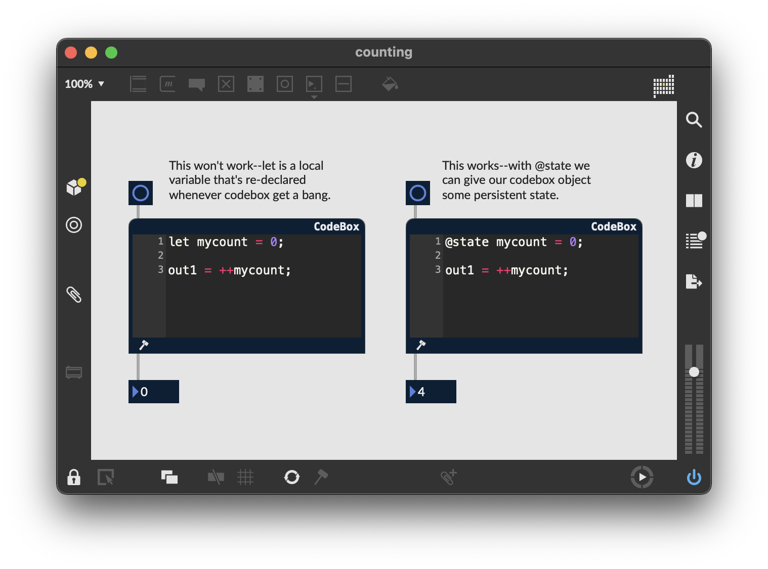 Getting started with codebox cycling 74