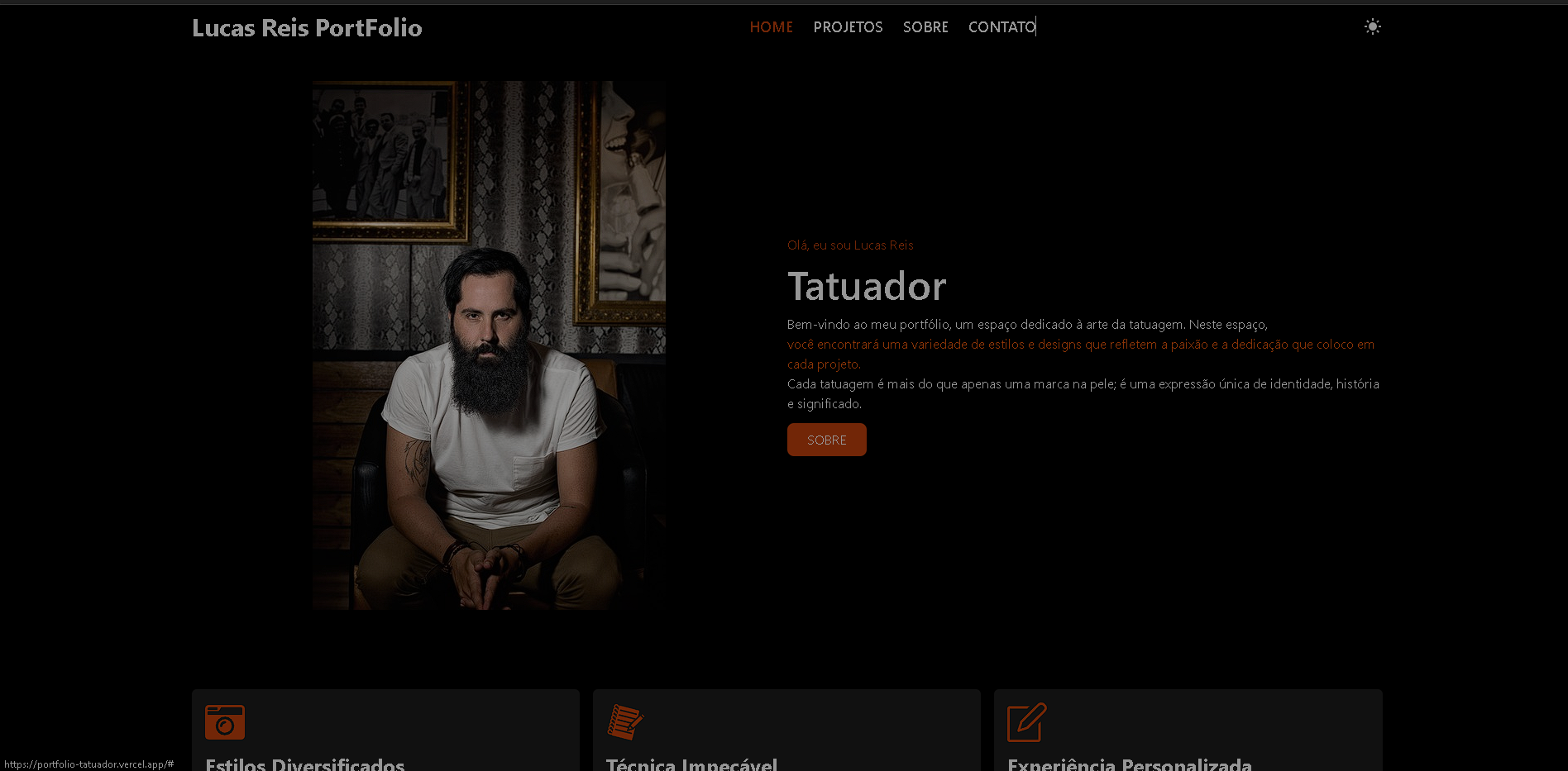 Thumbnail do projeto Landing Page Tatuador