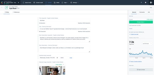 Contentful Screenshot