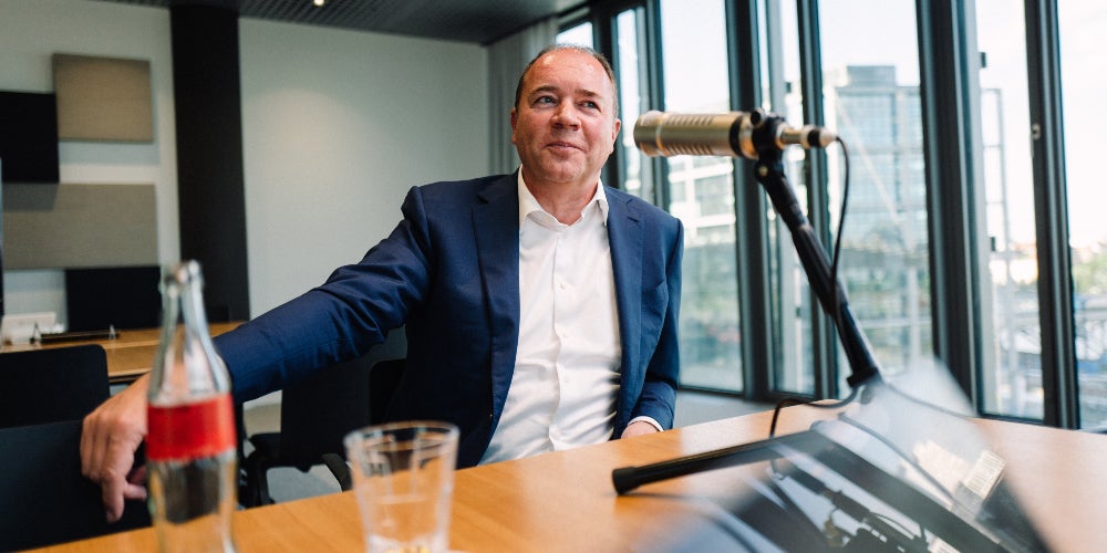 Ralph Dommermuth bei der Aufnahme des Podcasts in Berlin. Foto: OMR