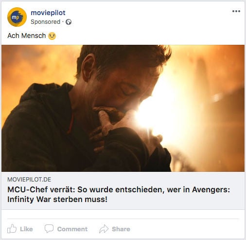 Moviepilot Facebook Ad Werbeanzeige OMR