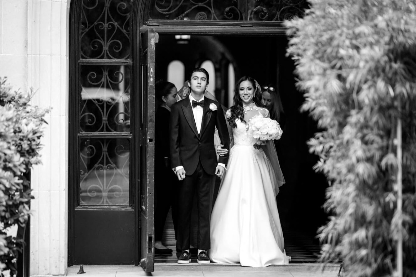 bride walking out