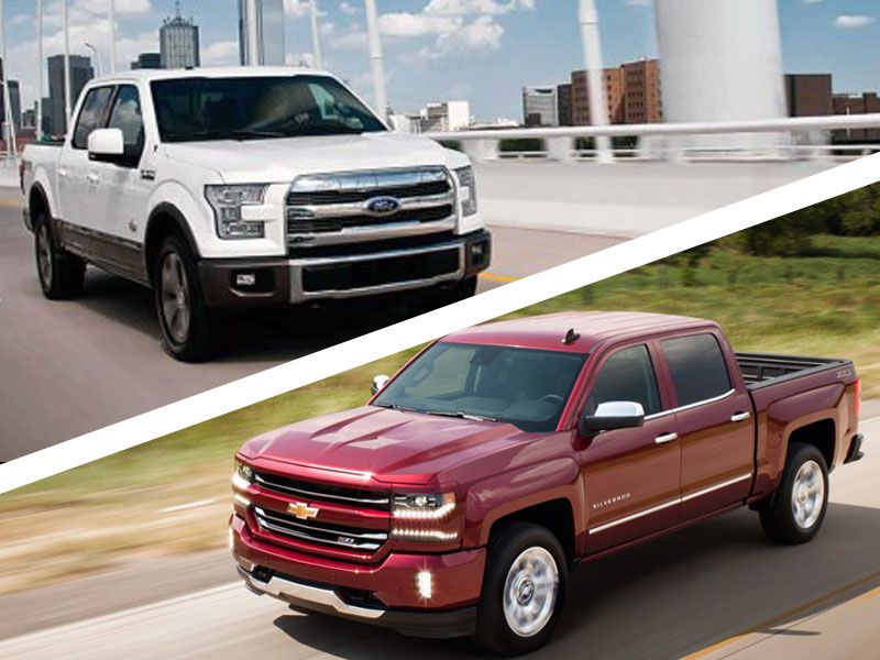 2017 Ford F 150 vs 2017 Chevrolet Silverado ・  Photo by Ford and General Motors
