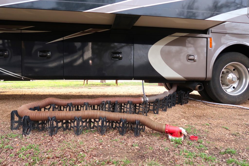 Empty your black and gray tanks before winterizing your RV.
