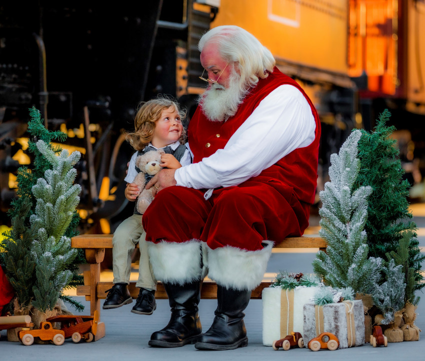 Santa with a child on his lap