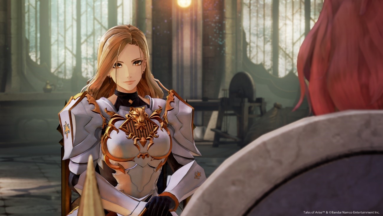Kisara, one of the main characters in Tales of Arise Beyond the Dawn, talking to Dohalim.