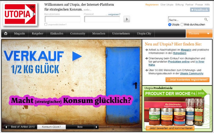 Utopia de Plattform Nachhaltigkeit Meike Gebhard Wayback Machine OMR