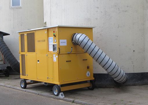 Grain cooling unit on a grain silo in Germany