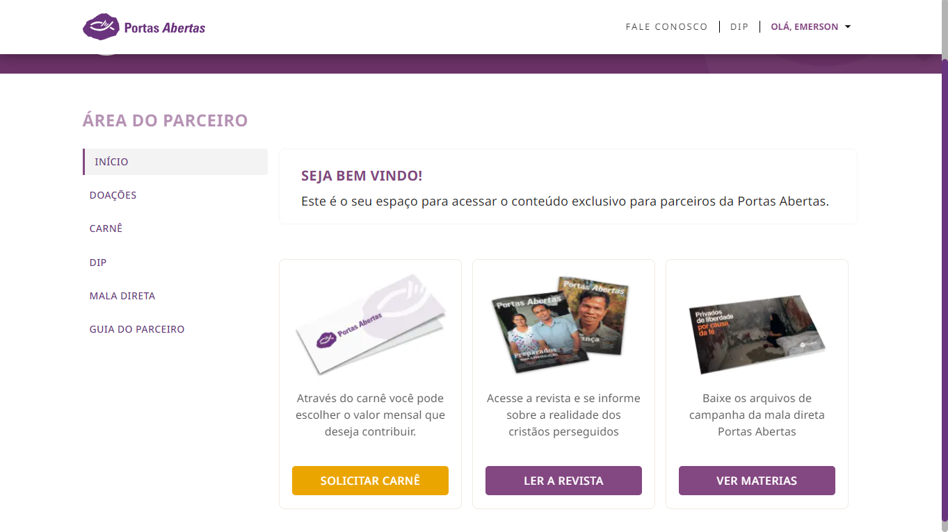 Imagem da sessão Perfil do Usuário