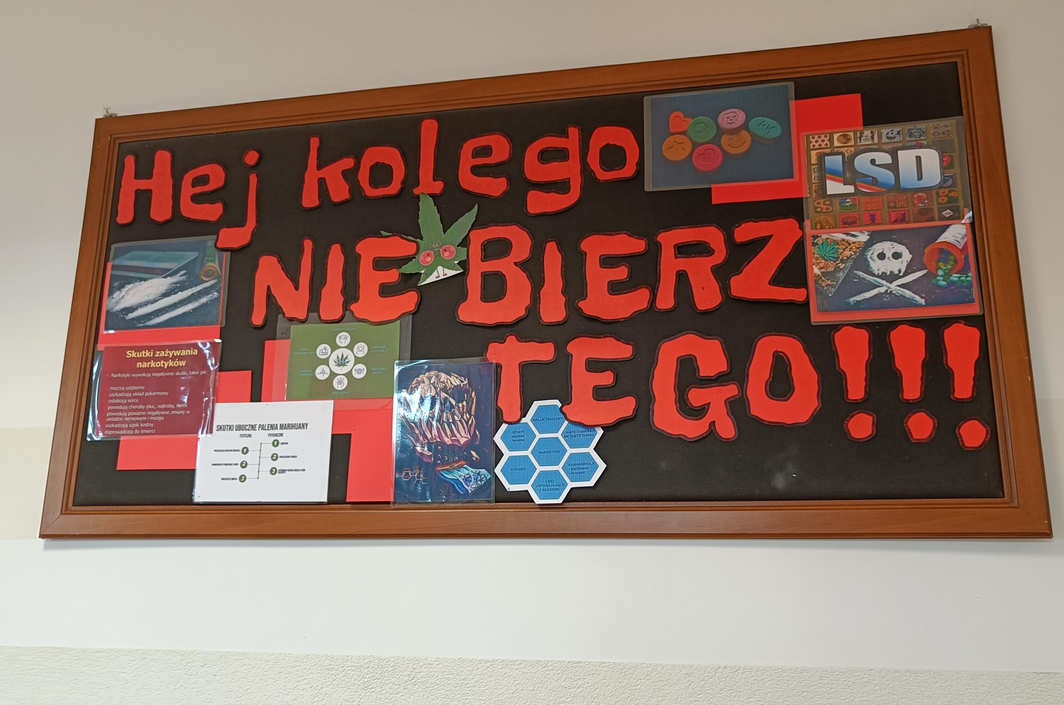 „Hej kolego, nie bierz tego” | Tablica z gotową gazetką ścienną kampanii -Hej kolego nie bierz tego-..jpg