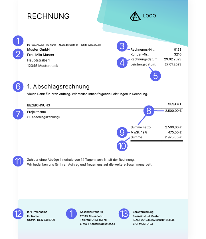 Abschlagsrechnung: Der praktische Guide mit Muster | Xentral