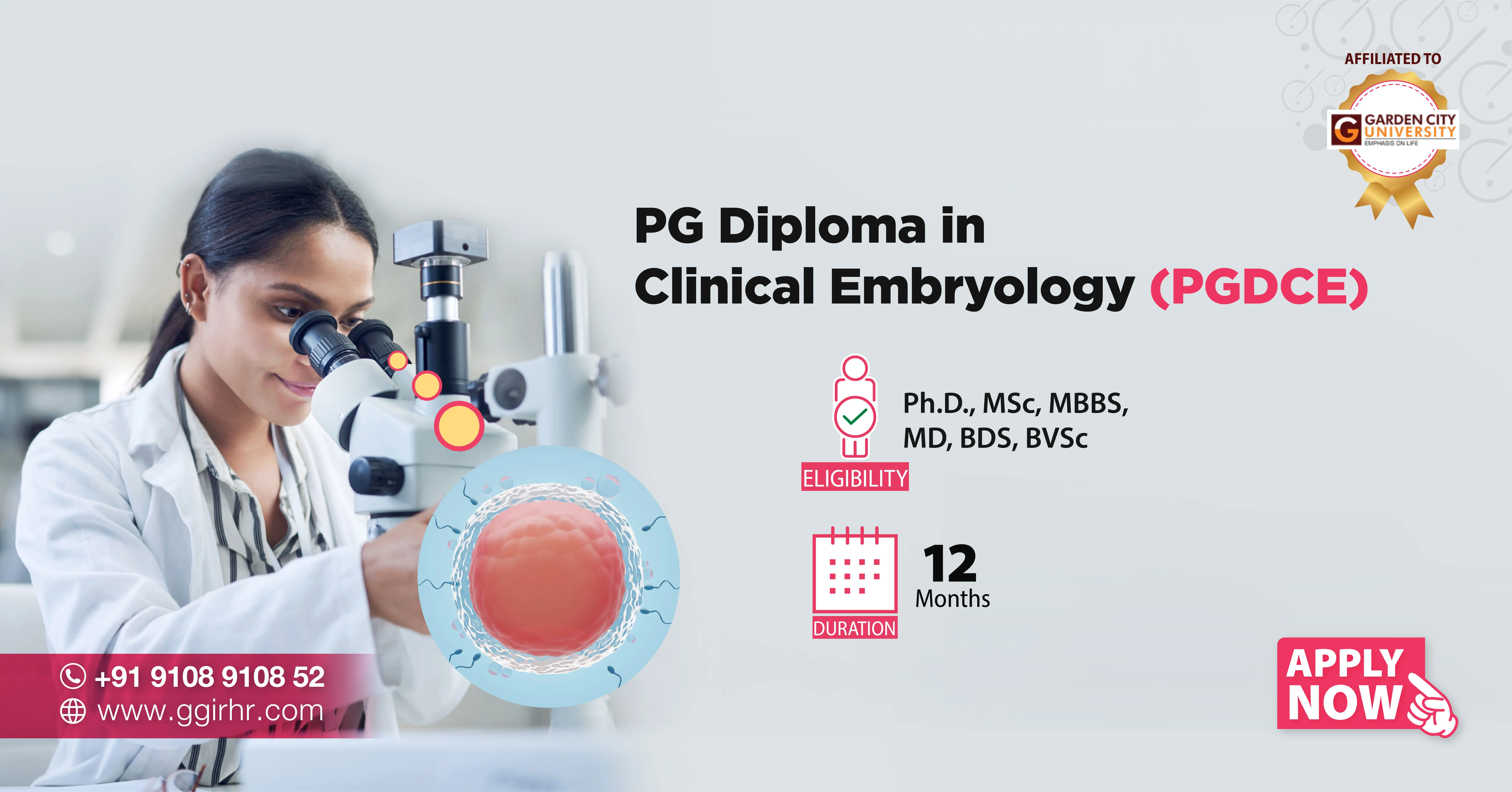Post Graduate Diploma in Clinical Embryology (PGDCE) Program 