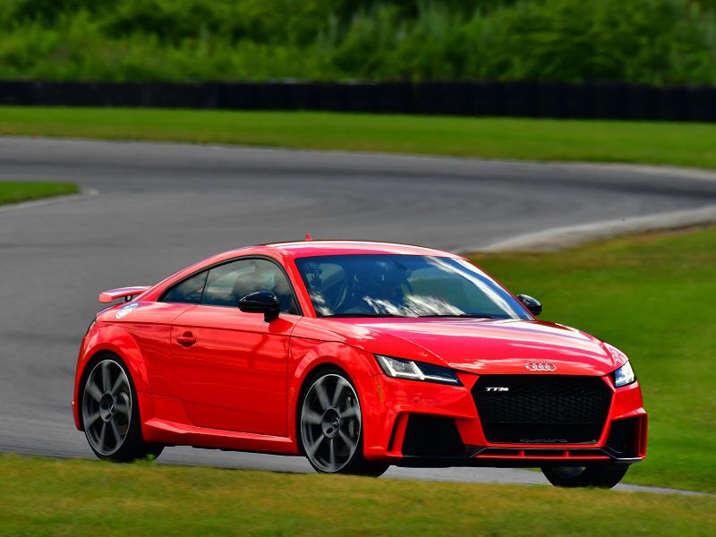 2019 Audi TTRS Red Driving Track Front Quarter ・  Photo by Audi 