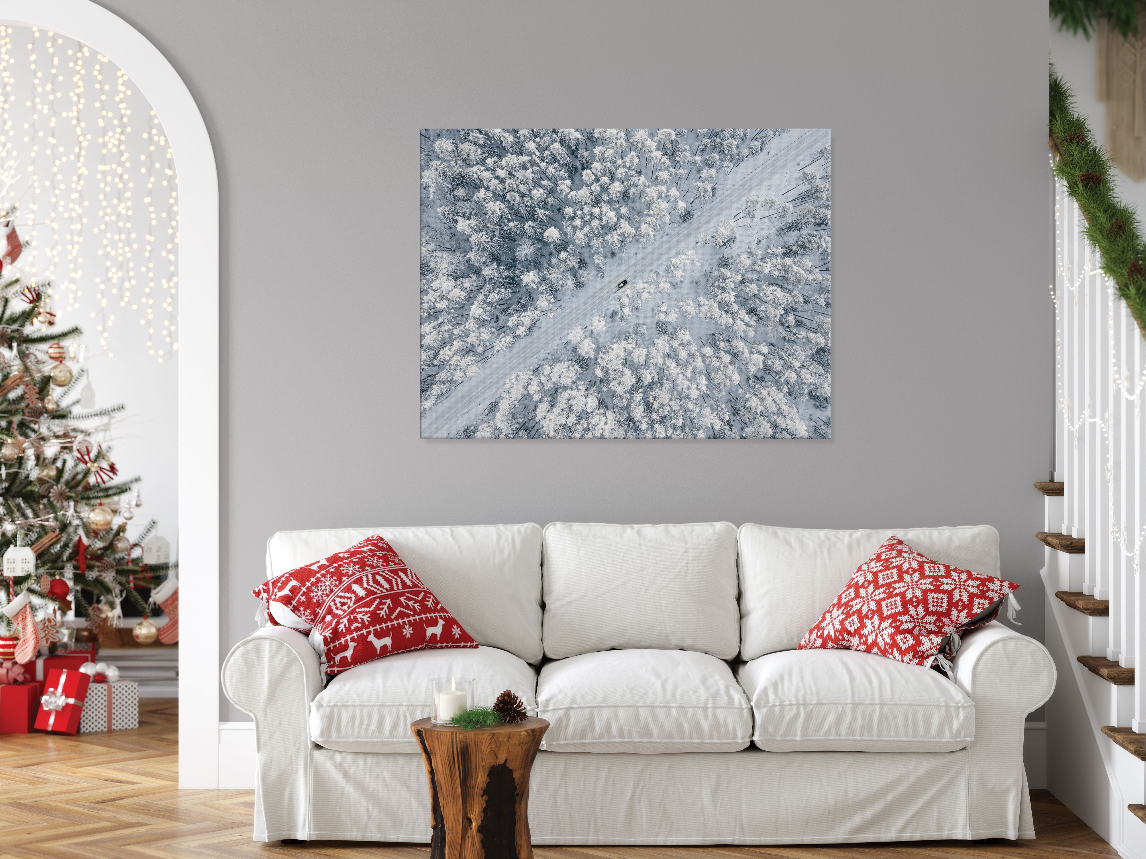 Canvas print of snowy forest