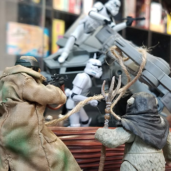 Star Wars display space scene