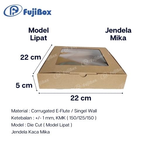 FUJIBOX DUS KARTON | CB KACA 22 x 22 x 5 | KARDUS JENDELA MIKA