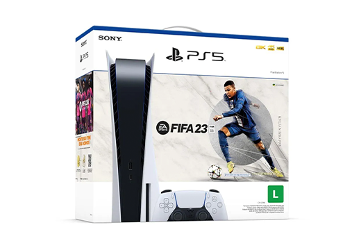 Imagem do produto Console PS5 (com leitor de disco) + Jogo Fifa 23 – Sony em Kabum